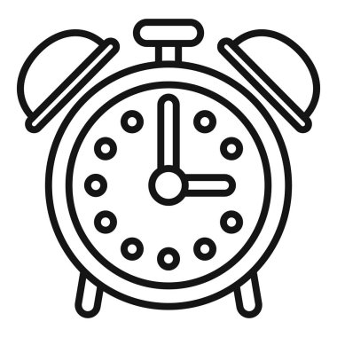 Ev alarmı simgesi ana hatlı vektör. Geç saatlere kadar uyudum. Zaman akıyor