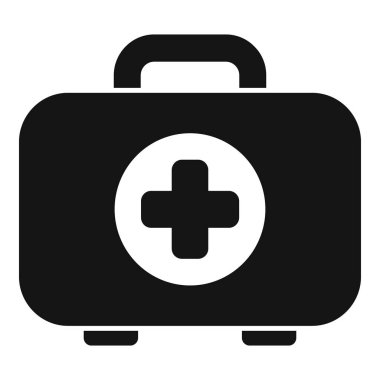 Keşif ilk yardım çantası simgesi basit bir vektör. Doğa, açık hava. Kaçış kampı