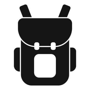 Sırt çantası simgesi basit taşıyıcı yürüyüşü. Meltem denizcilik. Dış gezinti.