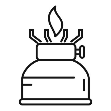 Gaz lambası ikonu ana hat vektörü. Küresel macera. Dış mekan gezintisi