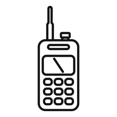 Keşif telsizi ikonu ana hat vektörü. Deniz pusulası. Deniz meltemi