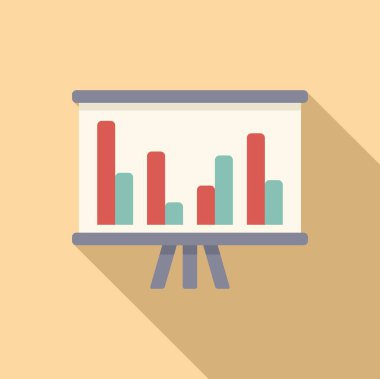 Ticari grafik simgesi düz vektör. Bilgi şeması. Çevrim içi iş