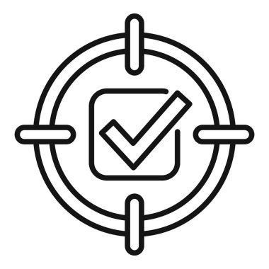 Ticari pazarlama hedef ikon ana hatları vektörü. Belge uygulaması. İnsan ticareti