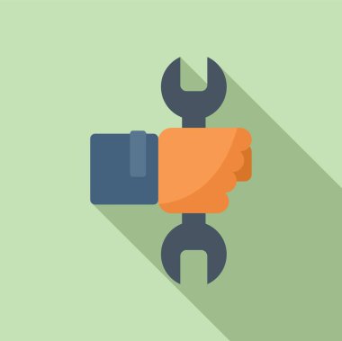 Klima servis simgesini düz vektör olarak ara. Ev ödevi. Hızlı işçi.