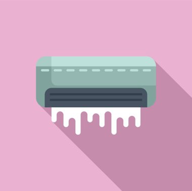 Setup broken conditioner icon flat vector. New service at home. Clean filter clipart