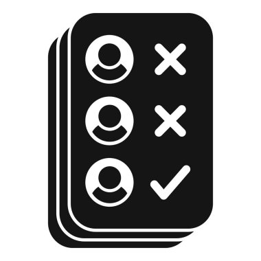 Onaylanmış bir aday simgesi basit bir vektör. Yeni iş listesi. Çevrimiçi hr