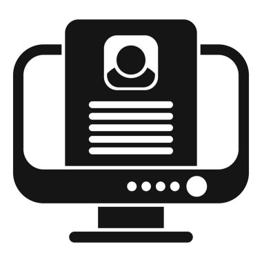 Çevrimiçi servis belgeleri simgesi basit vektör. Kafa CV 'sini al. İş anlaşması