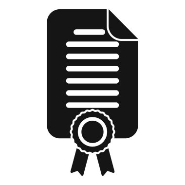 Amblem diploma simgesi basit vektör. Portföy ticaret insan kaynakları. İş kariyeri