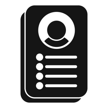 İşçi işi CV simgesi basit vektör. Profesyonel iş kariyeri. Baş cv