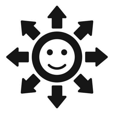 Mutlu ok seçimi simgesi basit vektör. Beyin diyagramı. Koleksiyon karesi