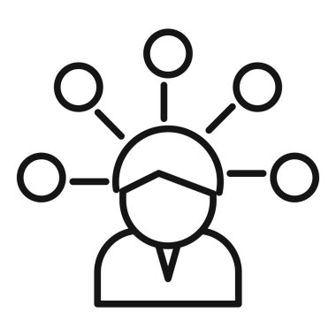 Karışık veri simgesi dış hat vektörünü ara. İş adamı. Kayıp soru