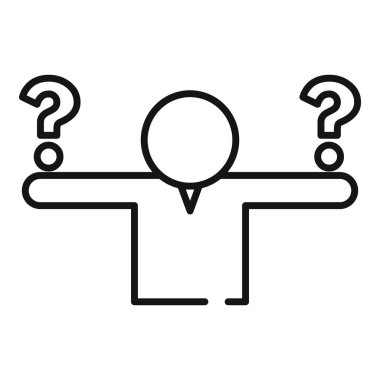 İnsan seçimi ikon ana hatları vektörü. Şebeke işi. Beyin ortaya çıkar