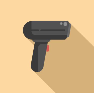 Barkod tabanca ikonu düz vektör. Kutu el kontrolü. Uygulama cep telefonu ödemesi