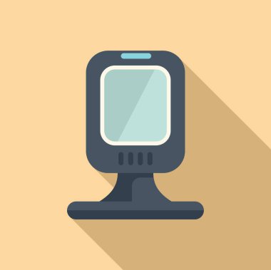 Aygıt simgesi düz vektörünü tara. Hızlı uzay kodlaması. Uygulama cep telefonu ödemesi