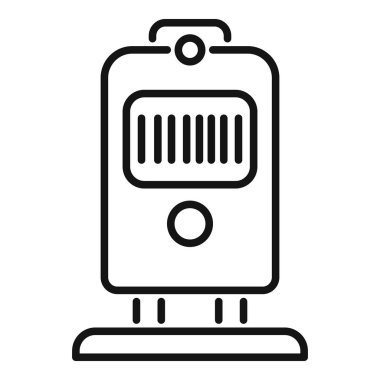 Bilet etiketi uygulama simgesi ana hatları vektörü. Hızlı bir işaret tepkisi. Akıllı tara