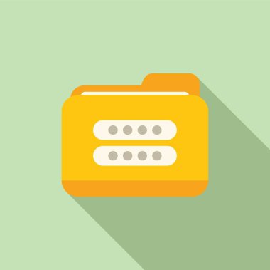 Dizin parola simgesi düz vektör. Veri güvende. Belge işlem kullanımı