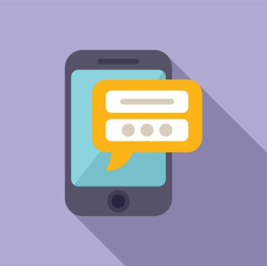 Veri telefonu bilgi simgesi düz vektör. Belge koruması. Özel iş kullan