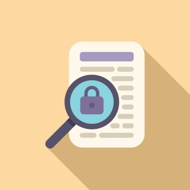 Arama verisi simge düz vektörünü korur. Belge prosedürü. İş özel