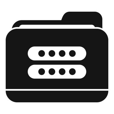 Dizin parola simgesi basit vektör. Veri güvende. Belge işlem kullanımı