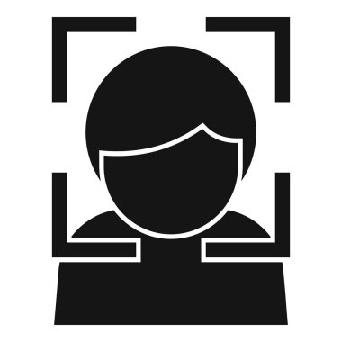 Yüz tanımlama simgesi basit bir vektör. Avrupa verileri. Güvenli kişisel kullanım