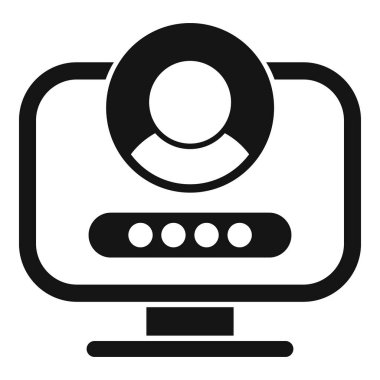 Şifre erişim veri simgesi basit vektör. Kişisel bilgisayar. Prosedür belgesi