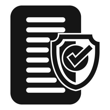 Kağıt belgesi simge basit vektörünü onayladı. İşlem girişi. Özel tasarım