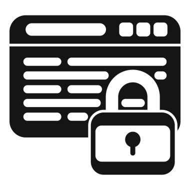 Erişim süreci simgesi basit vektörü. Dizüstü bilgisayarı ateşle. Standart veri güvenli