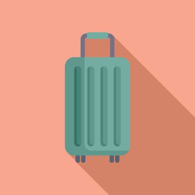 Seyahat çantası simgesi düz vektör. İç koltuk sineği. Özel kamara