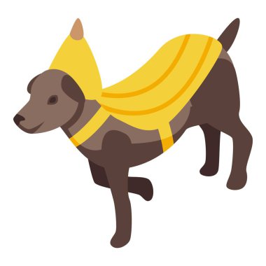 Banana dog costume icon isometric vector. Creature festive. Attire dog clipart