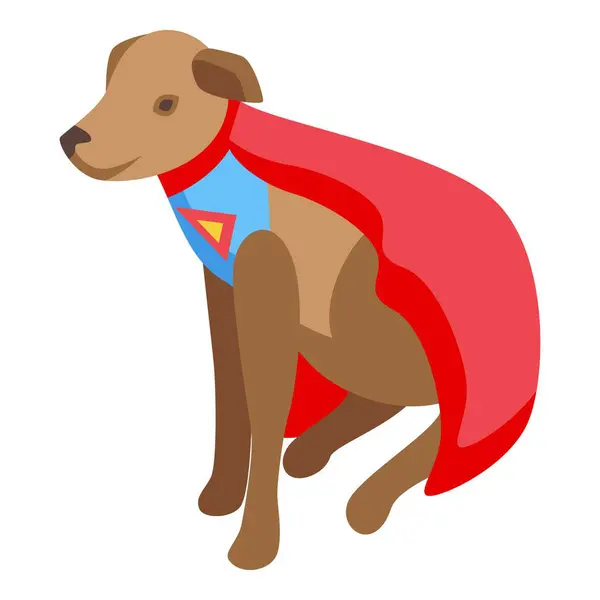 stock vector Super man dog costume icon isometric vector. Festive monster. Ones canine