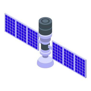 Uydu GPS izleyici ikonu izometrik vektörü. İğne izi. Pin konumu