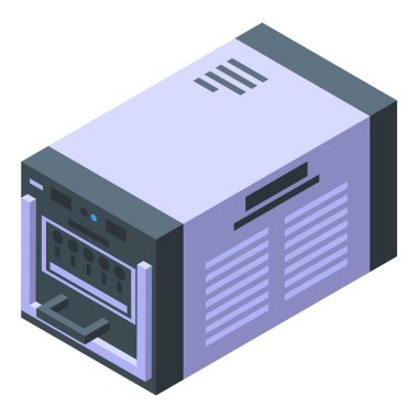 Hidrojen güç istasyonu ikonu izometrik vektörü. Su gazı. Tesis süreci