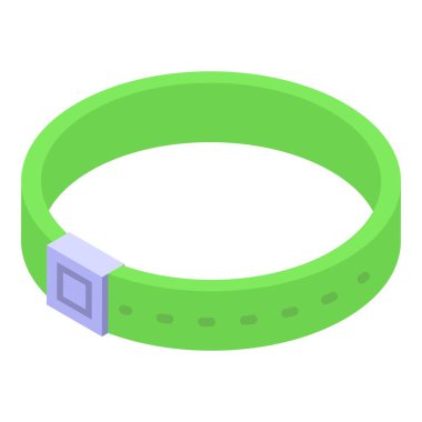 Silikon bilezik ikonu izometrik vektörü. Çip silikon. Tıbbi köpek teknolojisi