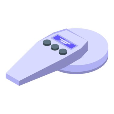 Beyin teknolojisi mikroçip ikon izometrik vektörü. Sağlık teg okuyucusu. Kimlik dijital