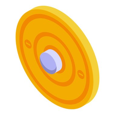 Güvenlik kapısı ikonu izometrik vektörü. Peal bip. İşitsel melodi