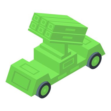 Uçaksavar ikon izometrik vektörü. Ateşleyici hazır. Ölümcül araç.