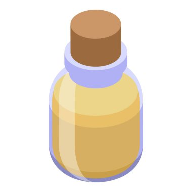 Tahini şişe ikonu izometrik vektörü. Susamlı krema. Püre alanı