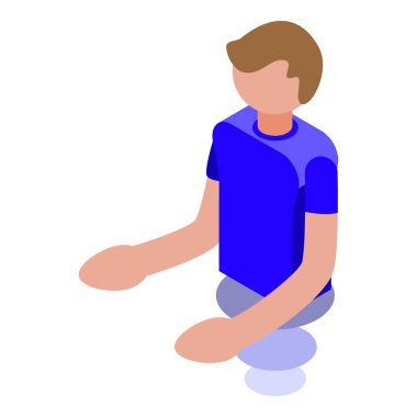 Metaverse çocuk ikon izometrik vektörü oynuyor. Dijital görüş. Ekran vr oyunu