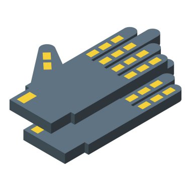 Eldivenler vr oyun ikonu izometrik vektörü. Kripto oyun teknisyeni. Gerçeklik bilimi