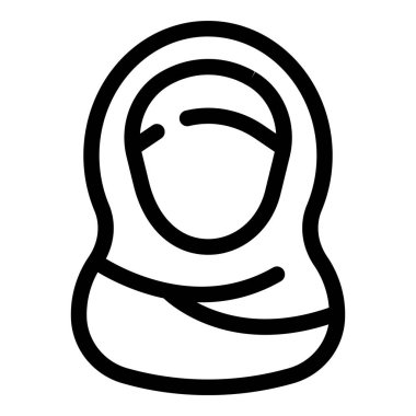 Geleneksel Arap başlık ikonu ana hatları vektörü. Kıyafet tarzı. Çeşitli trend