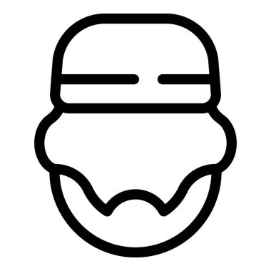 Müslüman sakallı adam sembolü ana hatları vektör. Kıyafetler. İnsanlar Suudi eğilimi