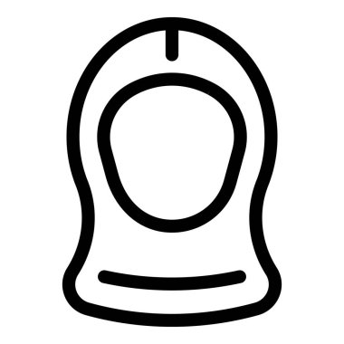 Müslüman kadın başlık ikonu ana hatları vektörü. Moda insanı. Karakter kıyafeti