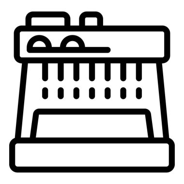 Dişli para birimi detektörü ikon ana hatları vektörü. Nakit para. Lamba faturası parası