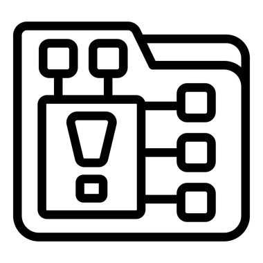 Veri Ağı simgesi ana hatları vektörü. Sosyal dolandırıcılık. Tehdit virüsü hatası