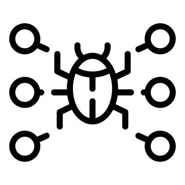 Veri hatası çevrimiçi simge ana hatları vektörü. Virüs sosyal. Dijital bilgisayar