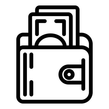 Ders ikonu ana hatları vektörü için cüzdanı öde. Podcast kültürü. Okul konuşması.