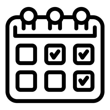 Takvim İspanyolca ders simgesi ana hat vektörü. Yetenekli konuş. Yetişkin sınıfı.