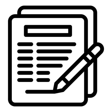 Kimya kağıdı test ikonu ana hatları vektörü. Erkek eğitmen. Fen öğretmeni