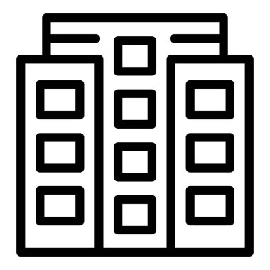 Şehir kulesi ikonu ana hat vektörü. Şehir manzarası, modern Asya. Turizm ufku