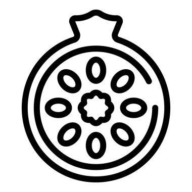 İsrail nar ve meyve ikonu ana hatları vektörü. Seyahat ülkesi. Asya turizmi